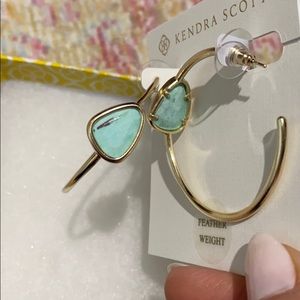 Kendra Scott Margot Hoops with Turquoise Stone